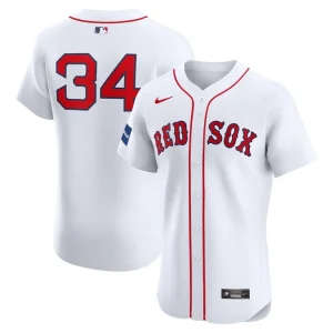 David ortiz boston red sox nike home elite sponsor patch player jersey White