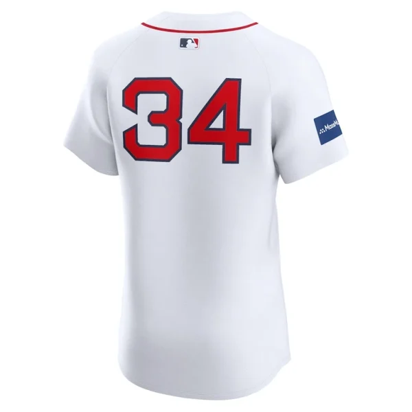 David ortiz boston red sox nike home elite sponsor patch player jersey White 48