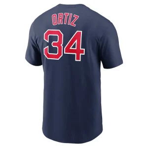 David ortiz boston red sox nike name number logo t shirt Navy L