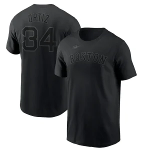 David ortiz boston red sox nike name number t shirt Black