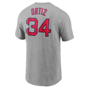 David ortiz boston red sox nike name number t shirt Heather gray L