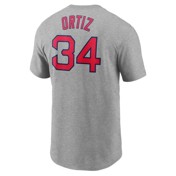 David ortiz boston red sox nike name number t shirt Heather gray L