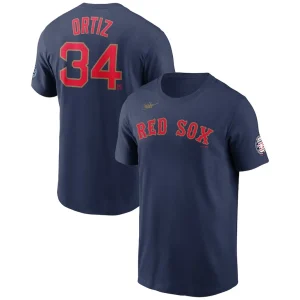 David ortiz boston red sox nike name number t shirt Navy