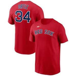 David ortiz boston red sox nike name number t shirt Red