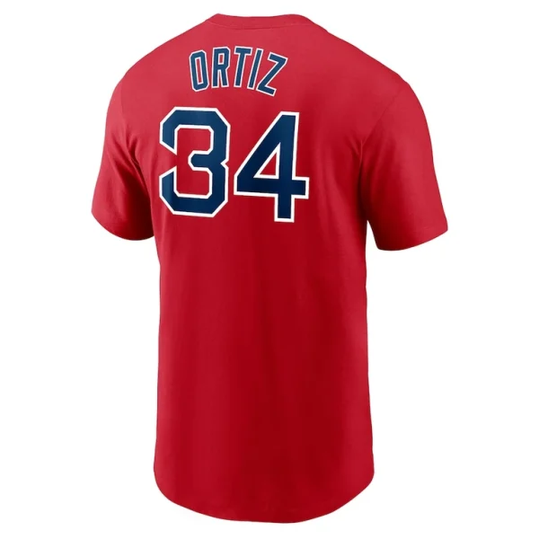 David ortiz boston red sox nike name number t shirt Red L