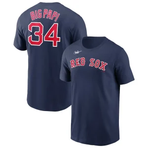 David ortiz boston red sox nike name number wordmark t shirt Navy