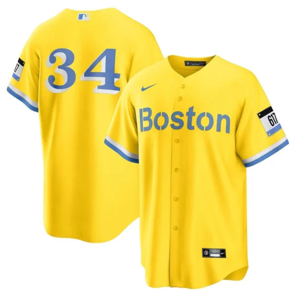 David ortiz boston red sox nike retired player city connect replica jersey Gold