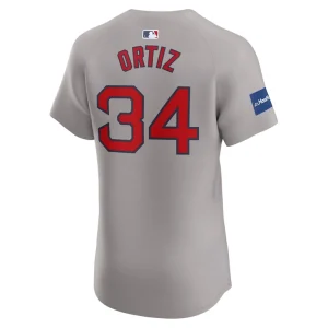 David ortiz boston red sox nike road elite sponsor patch player jersey Gray 48