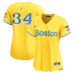 David ortiz boston red sox nike womens city connect retired player jersey Gold