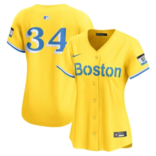 David ortiz boston red sox nike womens city connect retired player jersey Gold