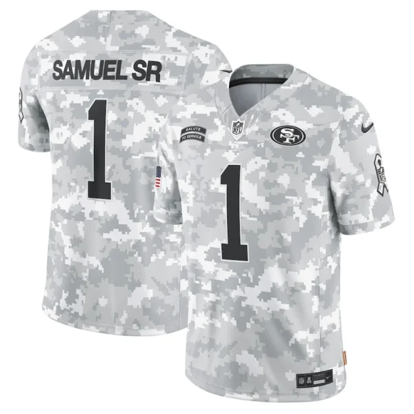 Deebo samuel sr san francisco 49ers nike 2024 salute to service limited jersey Arctic camo