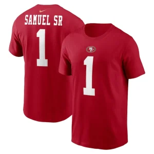 Deebo samuel sr san francisco 49ers nike player name number t shirt Scarlet