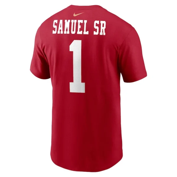 Deebo samuel sr san francisco 49ers nike player name number t shirt Scarlet L