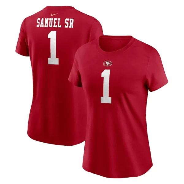 Deebo samuel sr san francisco 49ers nike womens player name number t shirt Scarlet