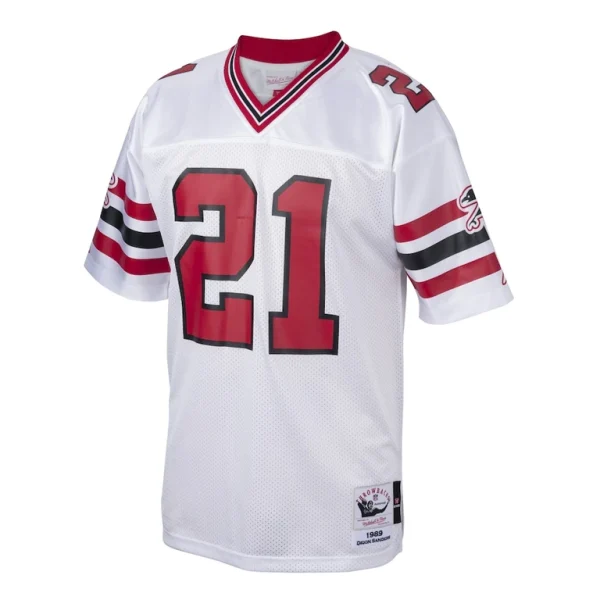 Deion sanders atlanta falcons 1989 mitchell ness authentic throwback retired player jersey White 40
