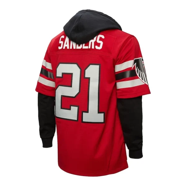 Deion sanders atlanta falcons mitchell ness player name number hoodie legacy jersey Red L