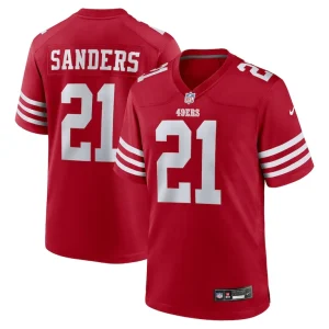 Deion sanders san francisco 49ers nike team retired player game jersey Scarlet