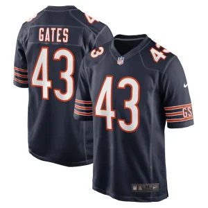 Demarquis gates chicago bears nike game player jersey Navy