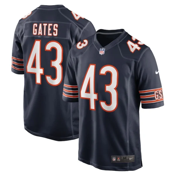 Demarquis gates chicago bears nike game player jersey Navy