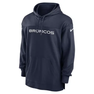 Denver broncos nike 2023 sideline lightweight performance hooded top Navy M