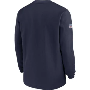 Denver broncos nike 2023 sideline throwback heavy brushed waffle long sleeve top Navy L