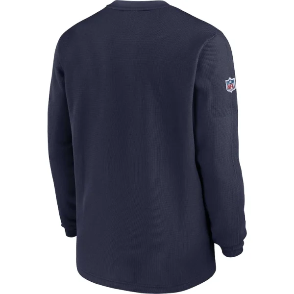 Denver broncos nike 2023 sideline throwback heavy brushed waffle long sleeve top Navy L