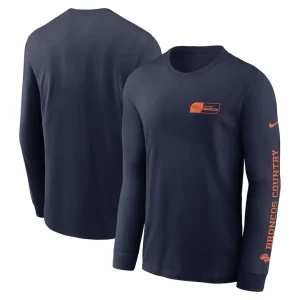 Denver broncos nike all out long sleeve t shirt Navy