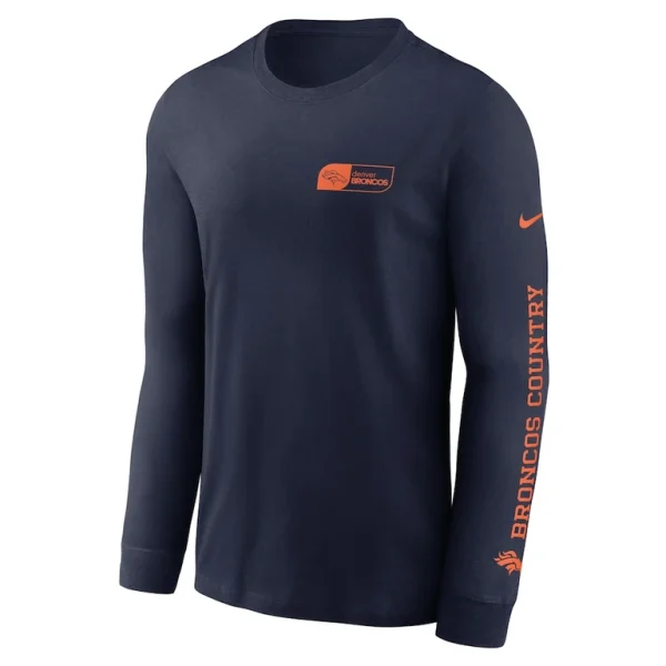 Denver broncos nike all out long sleeve t shirt Navy M