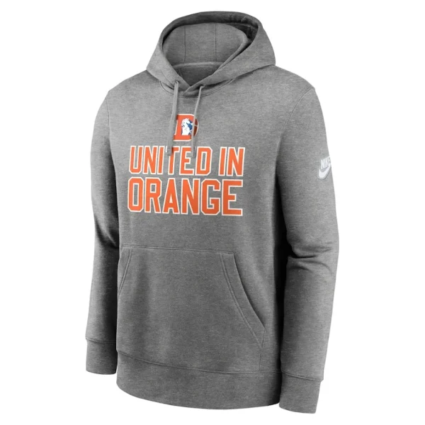 Denver broncos nike club logo pullover hoodie Heather gray M