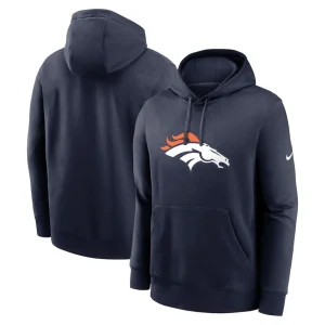 Denver broncos nike club logo pullover hoodie Navy