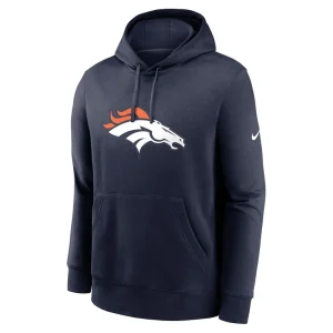 Denver broncos nike club logo pullover hoodie Navy M