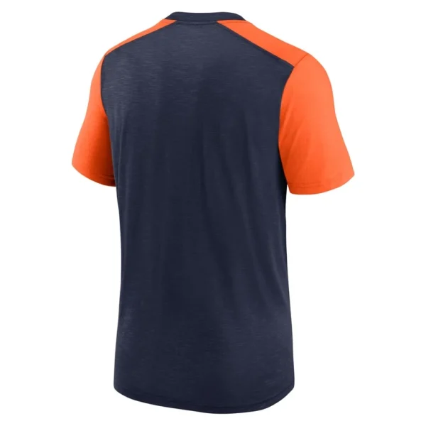 Denver broncos nike color block team name t shirt Heathered navyheathered orange L