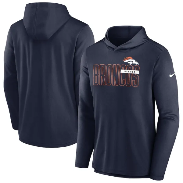 Denver broncos nike lightweight performance hooded long sleeve t shirt Navy