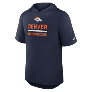 Denver broncos nike lockup tri blend performance hoodie t shirt Navy M