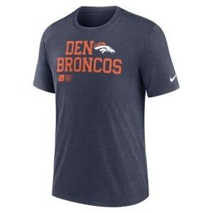 Denver broncos nike overlap lockup tri blend t shirt Navy M