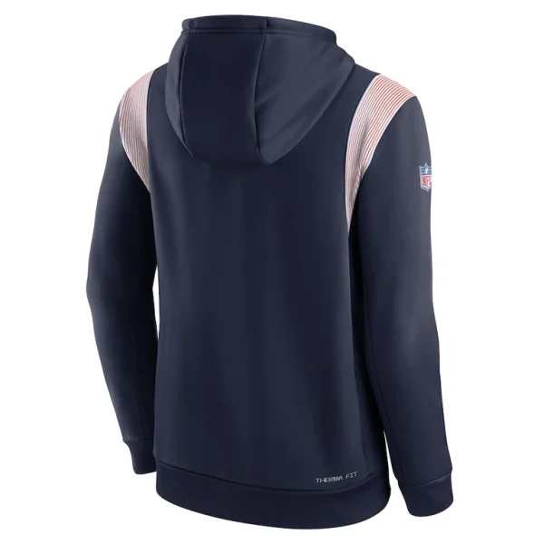 Denver broncos nike sideline athletic stack performance pullover hoodie Navy L