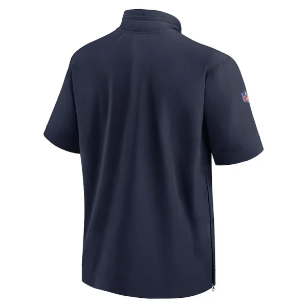 Denver broncos nike sideline coach short sleeve hoodie quarter zip jacket Navy L