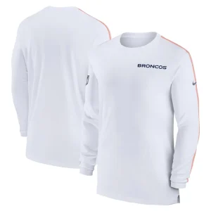 Denver broncos nike sideline coach uv performance long sleeve t shirt White
