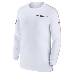 Denver broncos nike sideline coach uv performance long sleeve t shirt White M