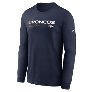 Denver broncos nike sideline infograph lock up performance long sleeve t shirt Navy S
