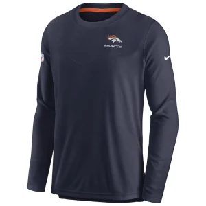 Denver broncos nike sideline lockup performance pullover sweatshirt Navy M