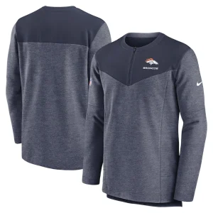 Denver broncos nike sideline lockup performance quarter zip top Navy