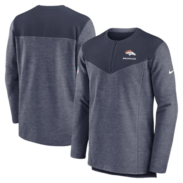 Denver broncos nike sideline lockup performance quarter zip top Navy