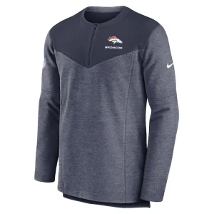 Denver broncos nike sideline lockup performance quarter zip top Navy M