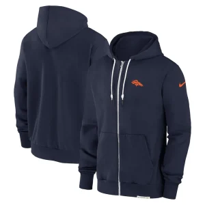 Denver broncos nike sideline performance full zip hoodie jacket Navy