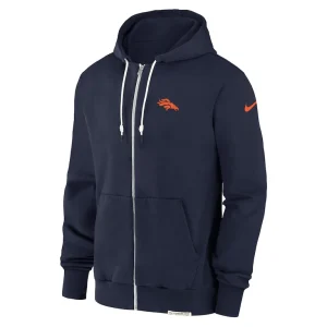 Denver broncos nike sideline performance full zip hoodie jacket Navy M