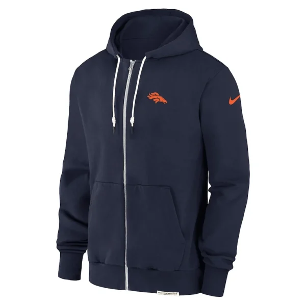Denver broncos nike sideline performance full zip hoodie jacket Navy M