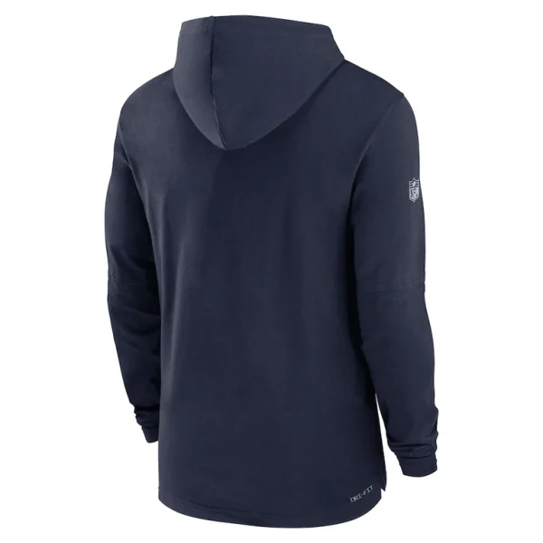 Denver broncos nike sideline performance long sleeve hoodie t shirt Navy L