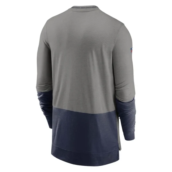 Denver broncos nike sideline player performance long sleeve t shirt Heathered graynavy L