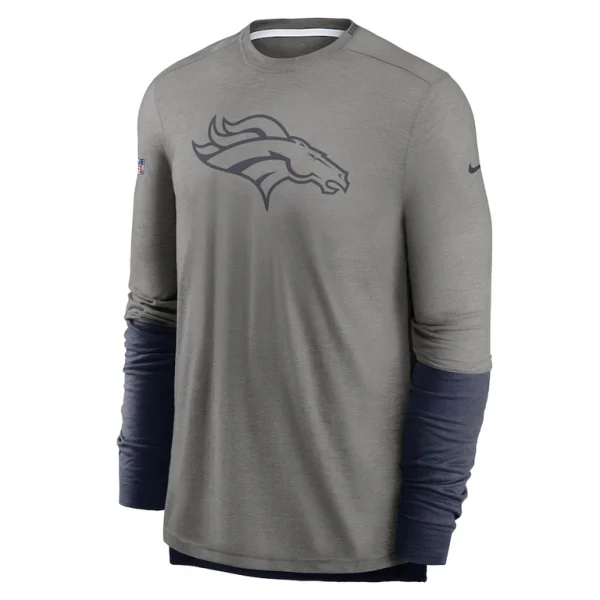 Denver broncos nike sideline player performance long sleeve t shirt Heathered graynavy M